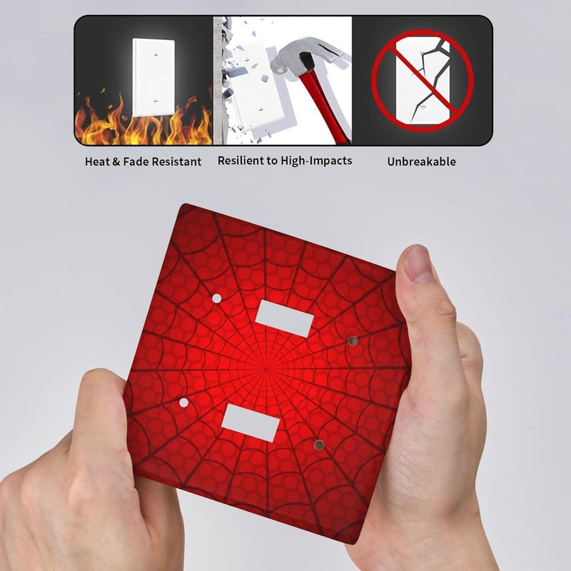 Giinly Spider Web Double Light Switch Cover Plates Decorative 2 Gang Wall Plate Double Toggle Lightswitch Cover - Image 4